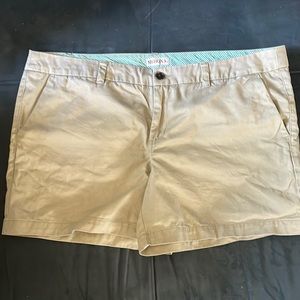Khaki Merona shorts, size 16, 5 inch inseam, EUC